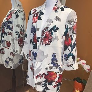 White floral blazer